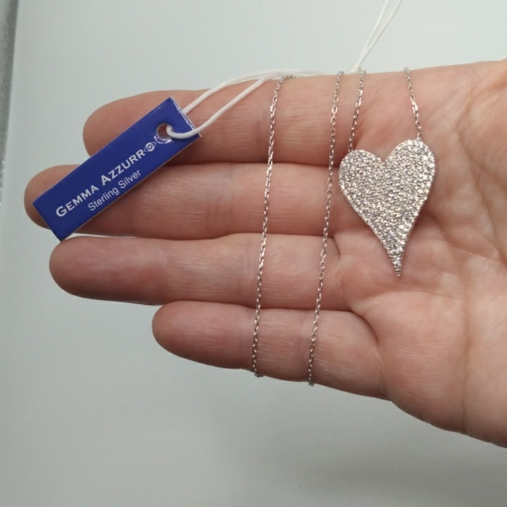 NWOT Sterling Silver Heart Necklace